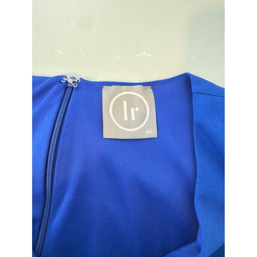 LUSH Romper Royal Blue Peplum Sleeveless V-Neck Women Size M - Picture 3 of 9